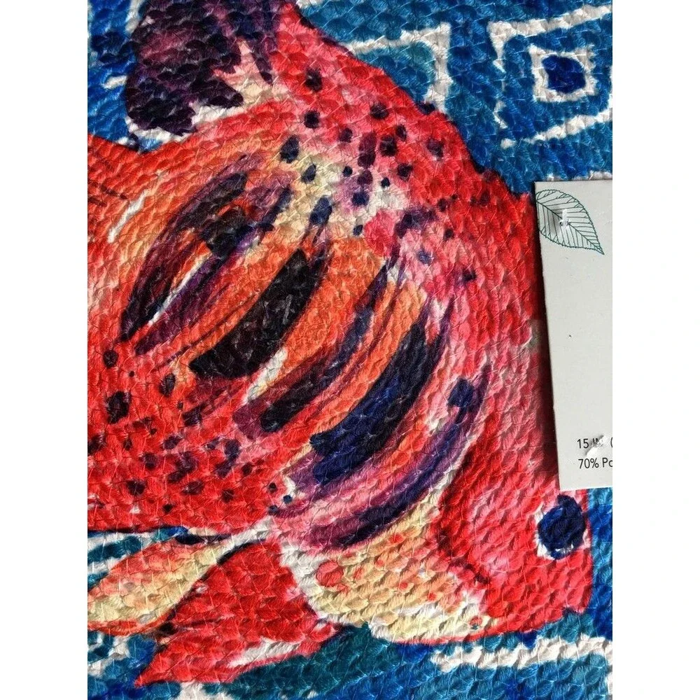 Orange Fish Placemats Set of 4 Braided Cotton 15